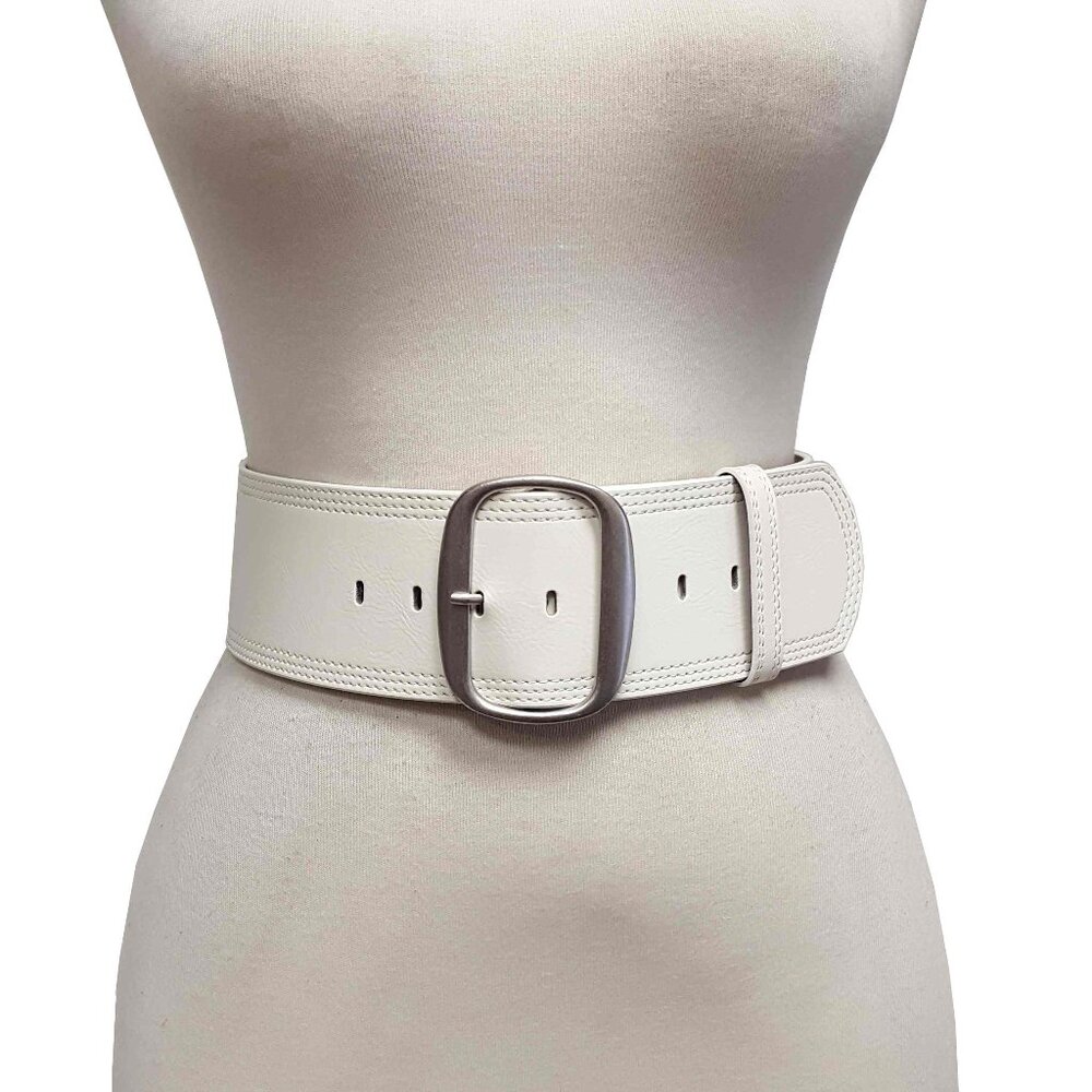 White Wide Width  Waist Belt